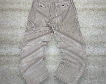 Pantalones de pana LL Bean vintage de los años 90, 34 x 30, corte holgado, de algodón color tostado, parte delantera plana