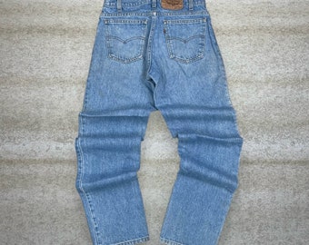 Vintage Orange Tab Levis Jeans 506 Straight Fit Made in USA Light Wash 80s