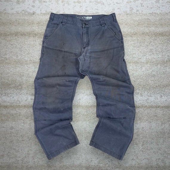 Vintage Carhartt Double Knees Carpenter Pants Grey Canvas Relaxed 