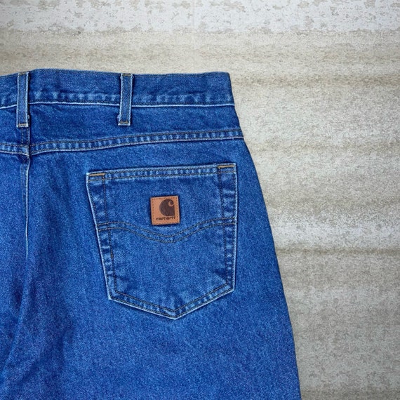 Vintage Carhartt Jeans Relaxed Fit Dark Wash Work… - image 3