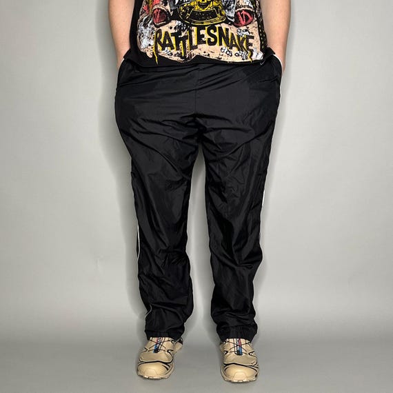 Vintage Y2K Nike Track Pants Womens XL Baggy Wide Leg Black