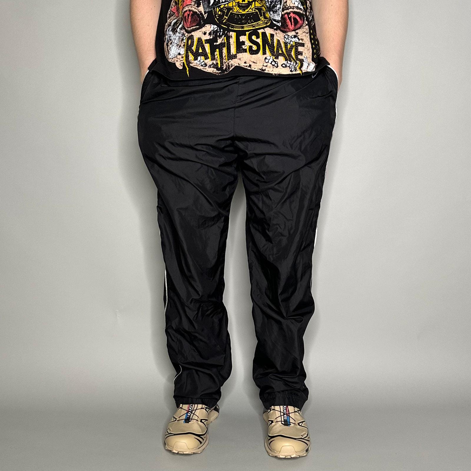 Vintage Y2K Nike Track Pants Womens XL Baggy Wide Leg Black