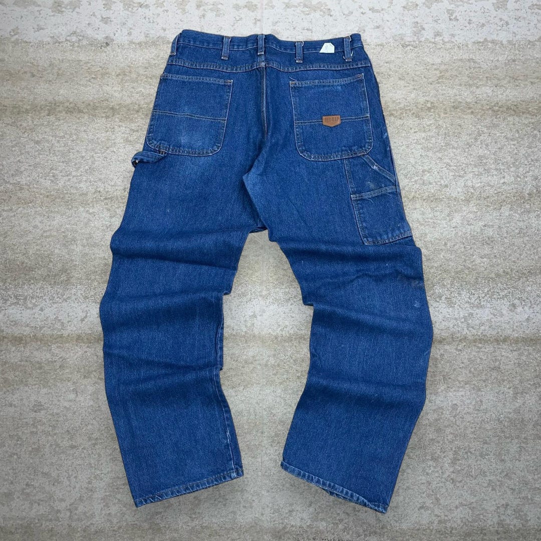 Vintage 90s Red Kap Carpenter Jeans 36x34 Baggy Medium Wash Work