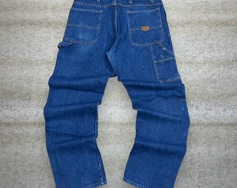 Vintage 90s Red Kap Carpenter Jeans 36x34 Baggy Medium Wash Work Wear Denim