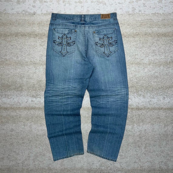 Vintage Skater Wide Leg Jeans 40x32 Fusai Medium Wash Baggy