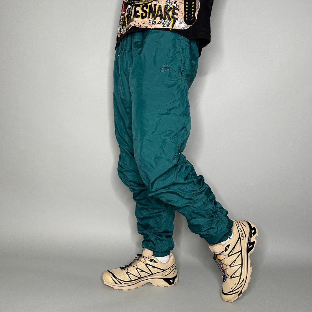 Vintage Nike Track Pants S Royal Blue Nylon Joggers