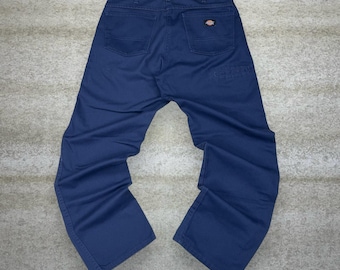 Vintage 90s Dickies Carpenter Pants 34x32 Relaxed Navy Blue Dungarees Work