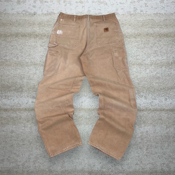 Vintage Carhartt Carpenter Pants Camel Tan Canvas… - image 1