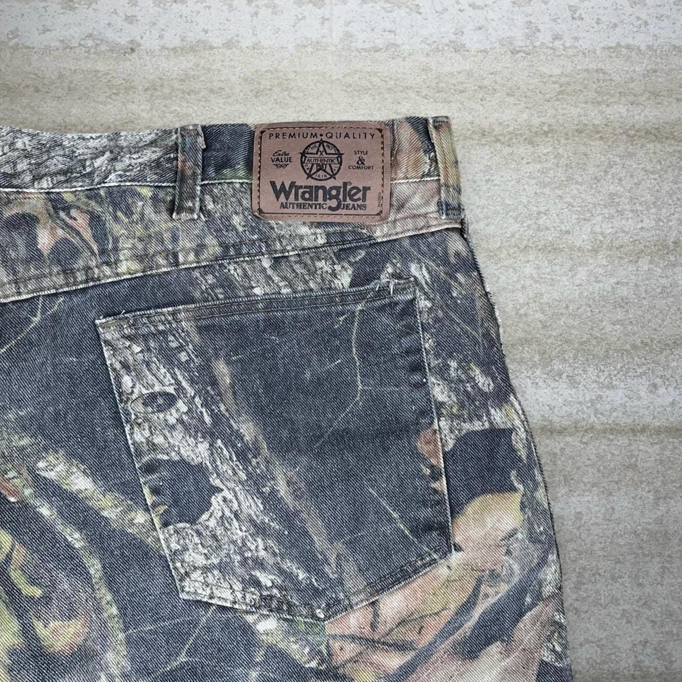 Vintage Wrangler Mossy Oak Hunting Camo Jeans 42x30 Double Knees Baggy Wide Leg Fit Woodland Pattern 90s Etsy
