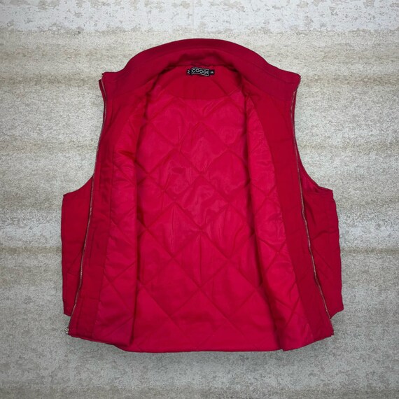 Vintage Coogi Puffer Vest XXL Jacket Zip Up Crims… - image 2