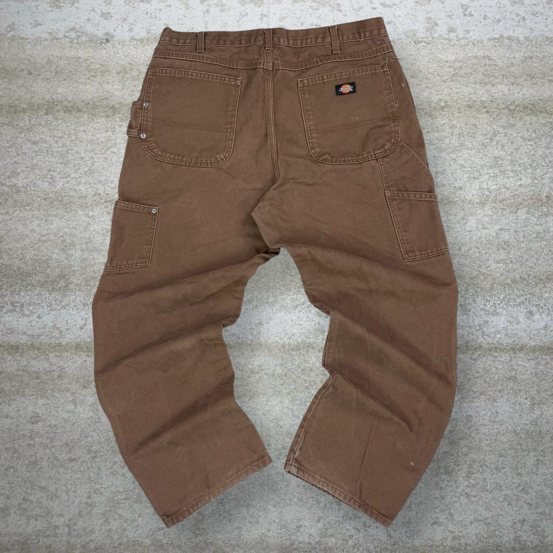 Vintage 90s Dickies Carpenter Pants 38x30 Baggy Wide Leg Chocolate