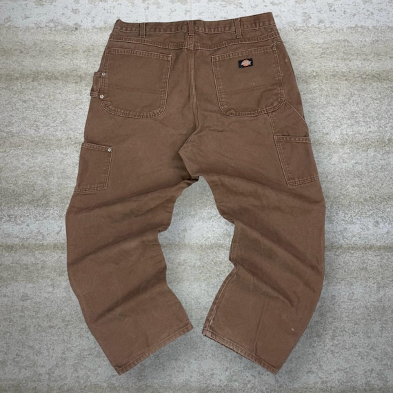 Vintage 90s Dickies Carpenter Pants 38x30 Baggy Wide Leg Chocolate