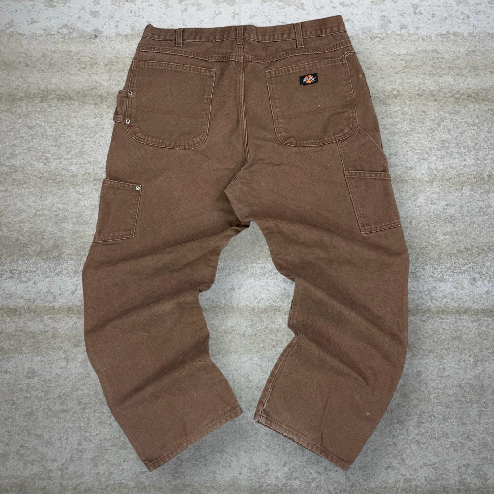 Vintage 90s Dickies Carpenter Pants 38x30 Baggy Wide Leg Chocolate