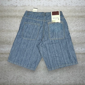 Vintage Skater Wide Leg Jean Shorts 34x12 Sean John Medium Wash 12&quot; Inseam Jorts Baggy Denim Rap Style NWT Y2K