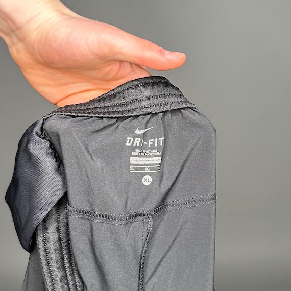 Vintage Nike Track XL Hose dunkel Polyester Jogginghose schwarz