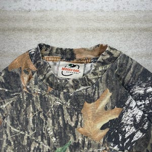 Koszula męska w stylu vintage z lat 90. Mossy Oak, myśliwska, moro, bawełniana, z krótkim rękawem, Woodland, rozmiar XL zdjęcie 4