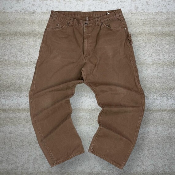 Vintage 90s Dickies Carpenter Pants 38x30 Baggy Wide Leg Chocolate