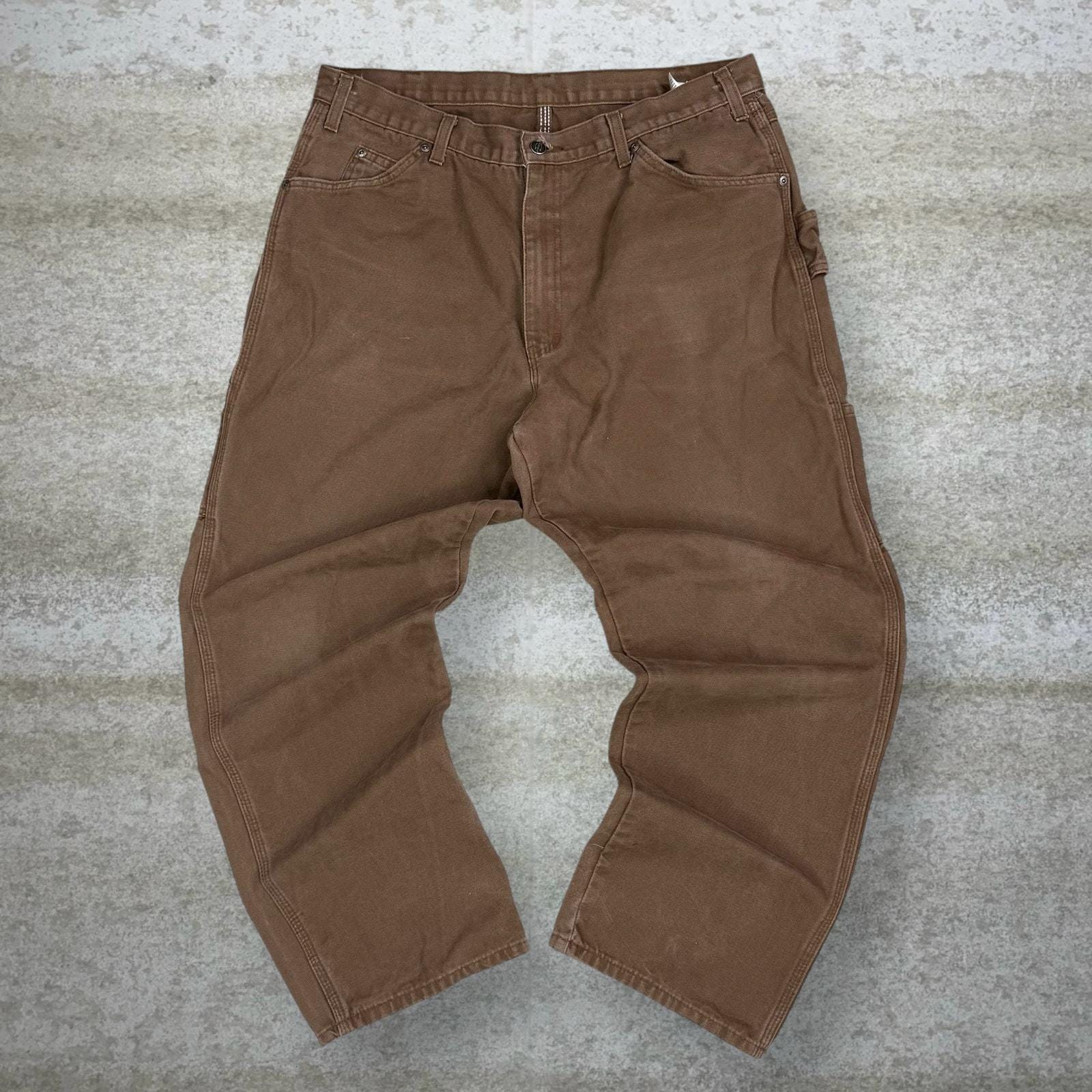 Vintage 90s Dickies Carpenter Pants 38x30 Baggy Wide Leg Chocolate