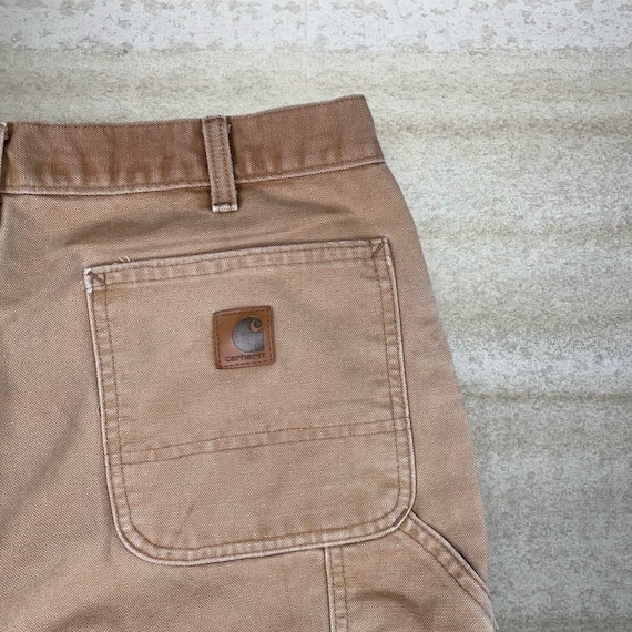 Vintage Carhartt Carpenter Pants Camel Tan Canvas… - image 3