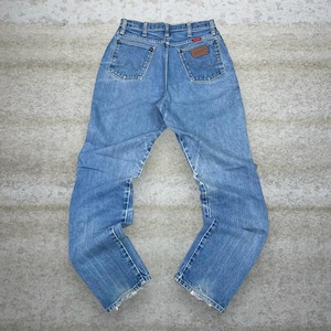 Vintage 90s Wrangler Jeans 30x34 Relaxed Fit Light Wash Work Wear Denim image 1