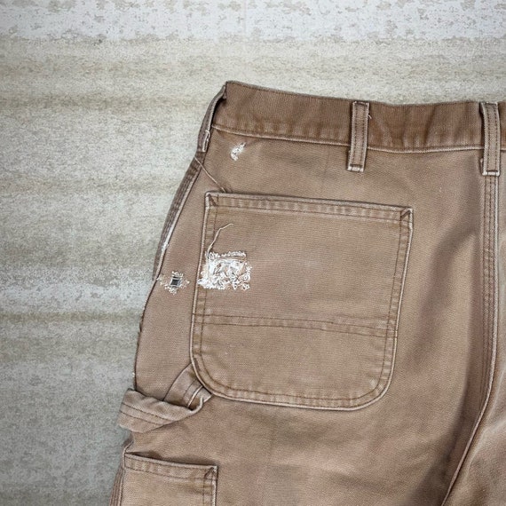 Vintage Carhartt Carpenter Pants Camel Tan Canvas… - image 5