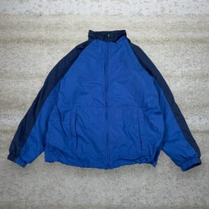 Vintage Y2K Nike Windbreaker Jacket Mens L Royal Blue Full Zip Lined Nylon image 1