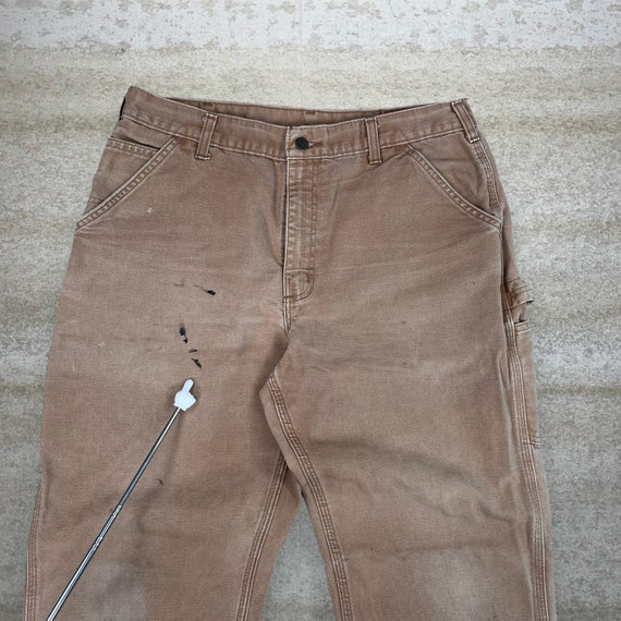 Vintage Carhartt Carpenter Pants Camel Tan Canvas… - image 5