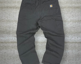 Pantalon Carhartt Carpenter vintage des années 90, salopette en toile décontractée gris foncé 40 x 32