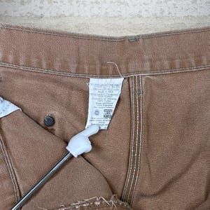 Vintage 90s Carhartt Carpenter Pants 40x30 Tan Union Made in USA Faded image 4