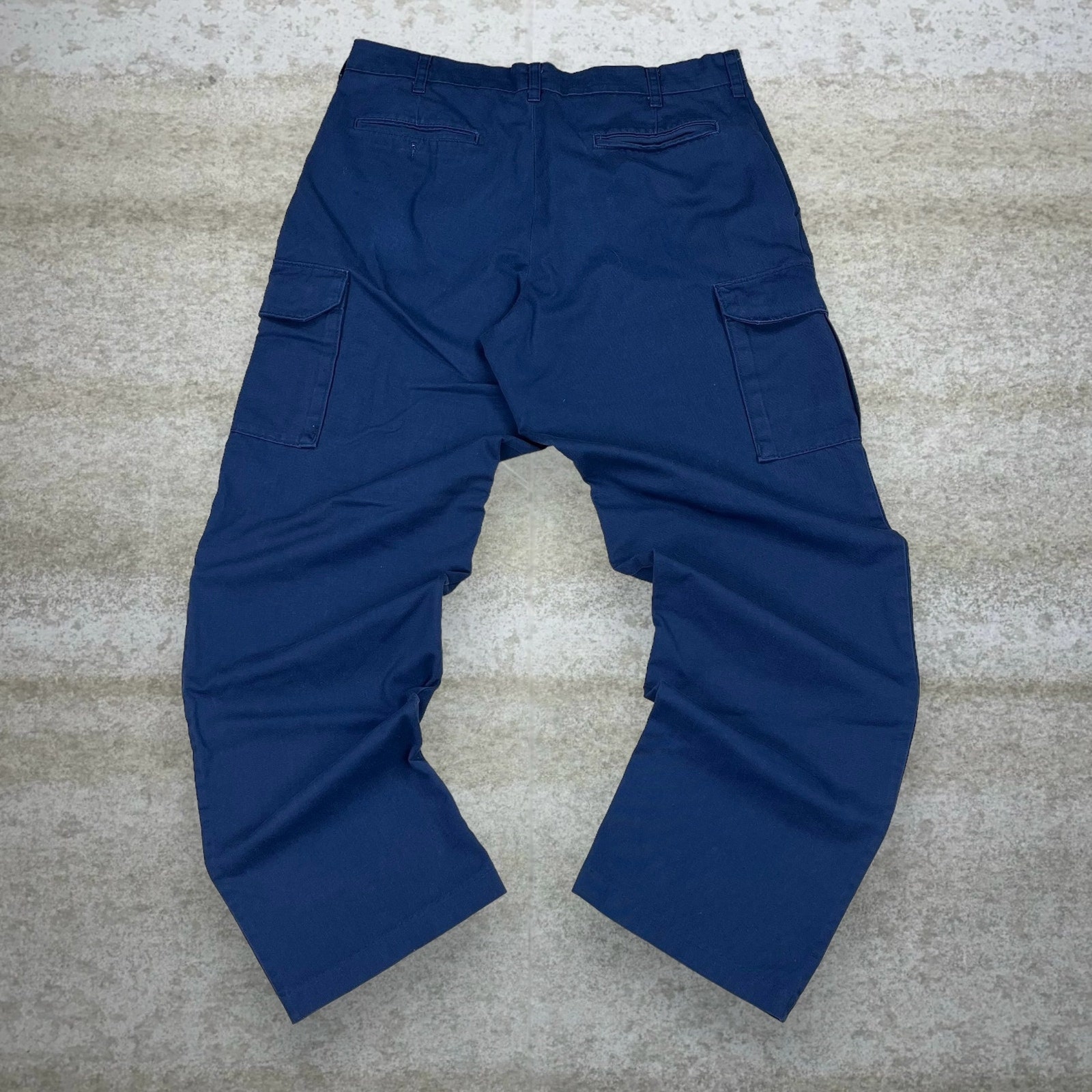 1990～00s Vintage  Navy Cargo Pant Vintage Cargo Pants 34x30 Navy Blue Baggy Wide Leg Fit Work