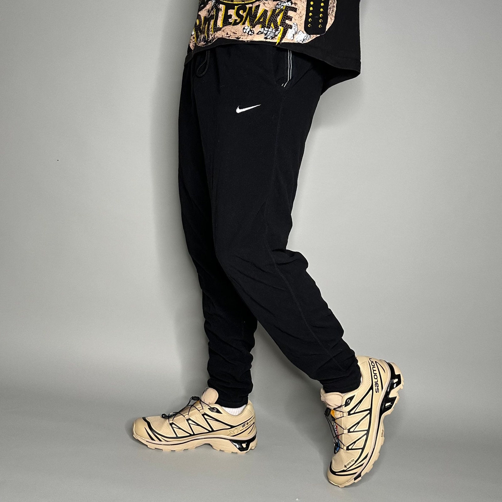 Vintage Nike Sweatpants Mens M Jet Black Fleece Joggers White Swoosh Team Tag 90s Etsy Canada
