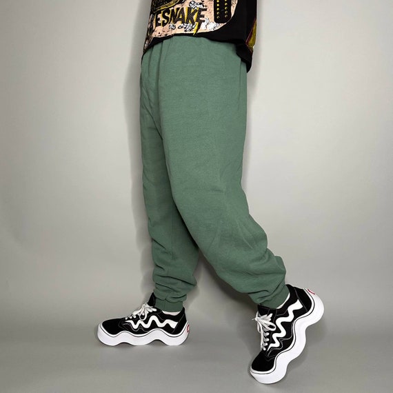 in Sweatpants USA Heavyweight Sage Made Baggy Lee Vintage 90s Fit - Green Etsy Joggers Cotton