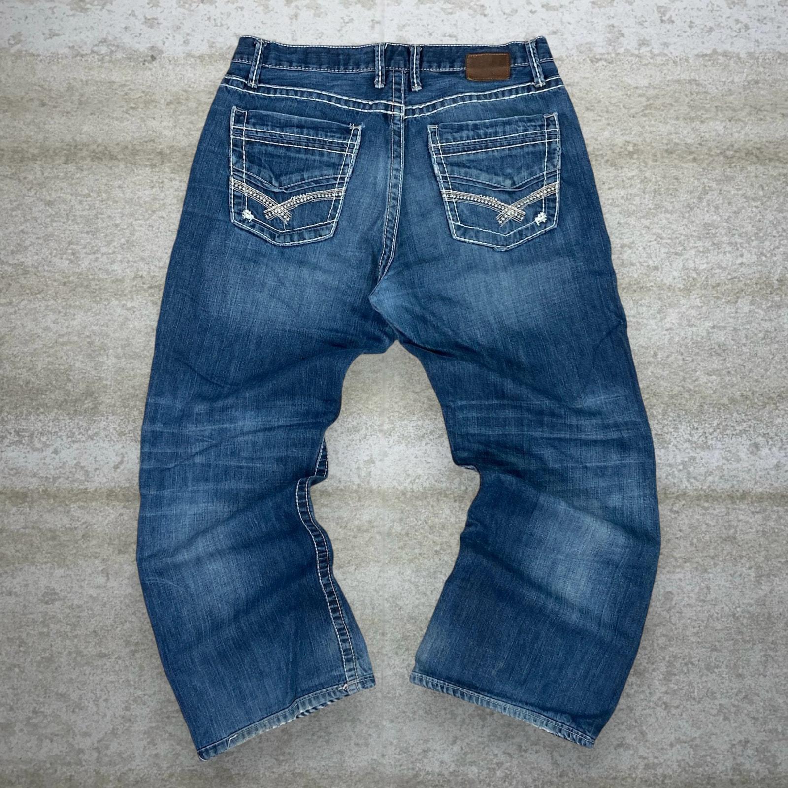 Vintage Skater Wide Leg Jeans 36x30 BKE Medium Wash Baggy Denim