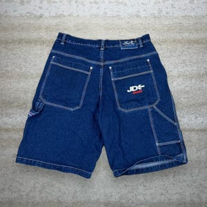 Vintage Skater Wide Leg Carpenter Jean Shorts 40x13 Jordache Dark Wash Baggy Denim Rap Style Art Y2K