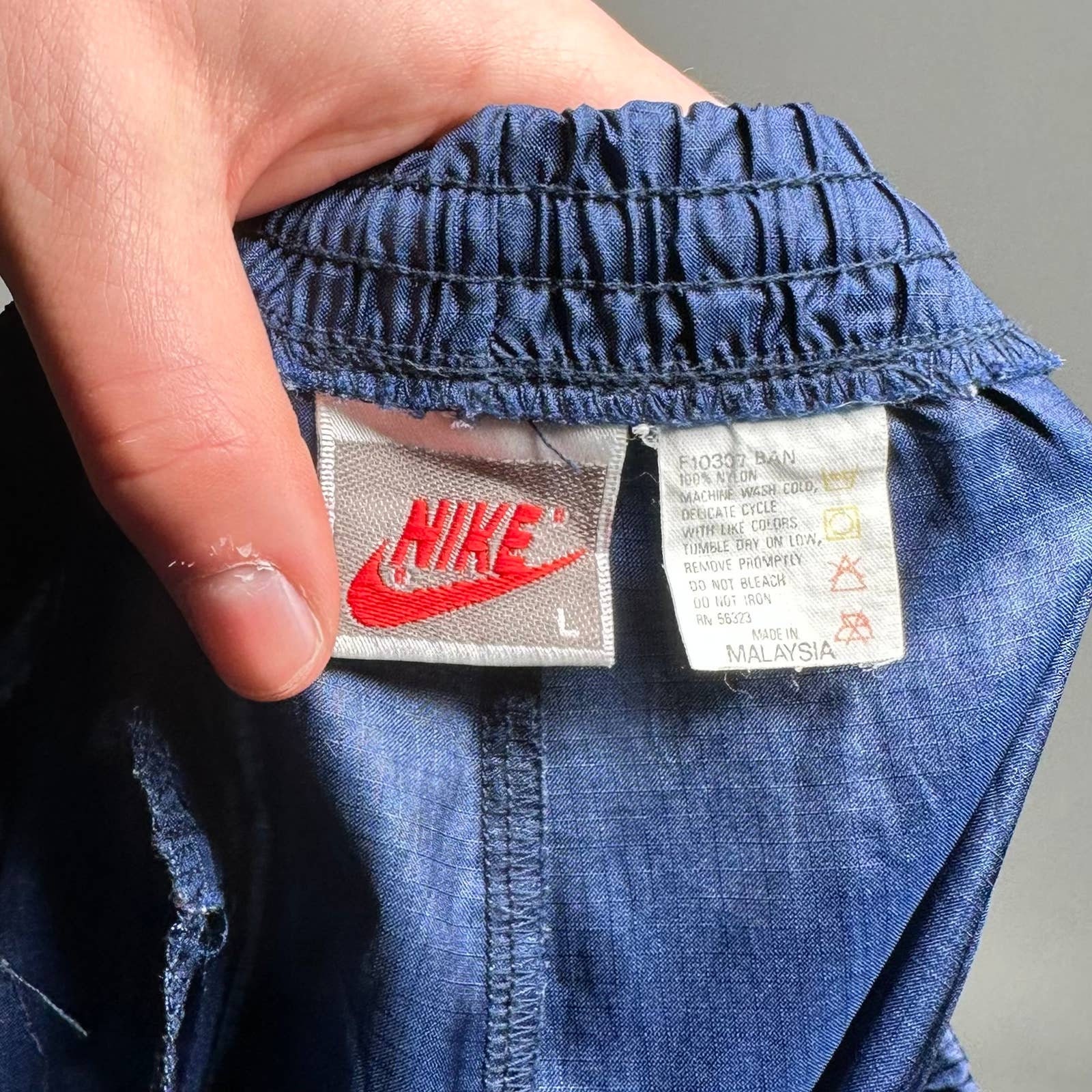 Vintage Nike Track Pants Navy Blue Nylon Joggers Subtle
