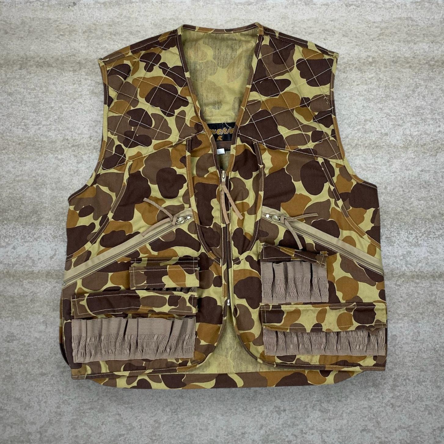 Vintage 90s Gamehide Duck Hunting Camo Vest Mens S Cotton Canvas