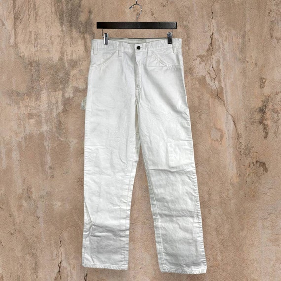 Vintage Dickies Carpenter Pants Snow White Canvas… - image 3