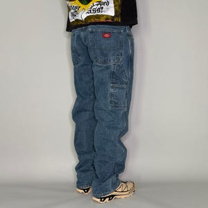 Pantalones vaqueros Dickies Carpenter estilo vintage Y2K, talla 36x34, corte holgado, lavado oscuro.