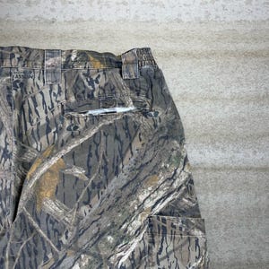 Vintage 90er Jahre Mossy Oak Jagd Camo Taktische Hose 38x32 Baggy Weites Bein Fit Bild 3