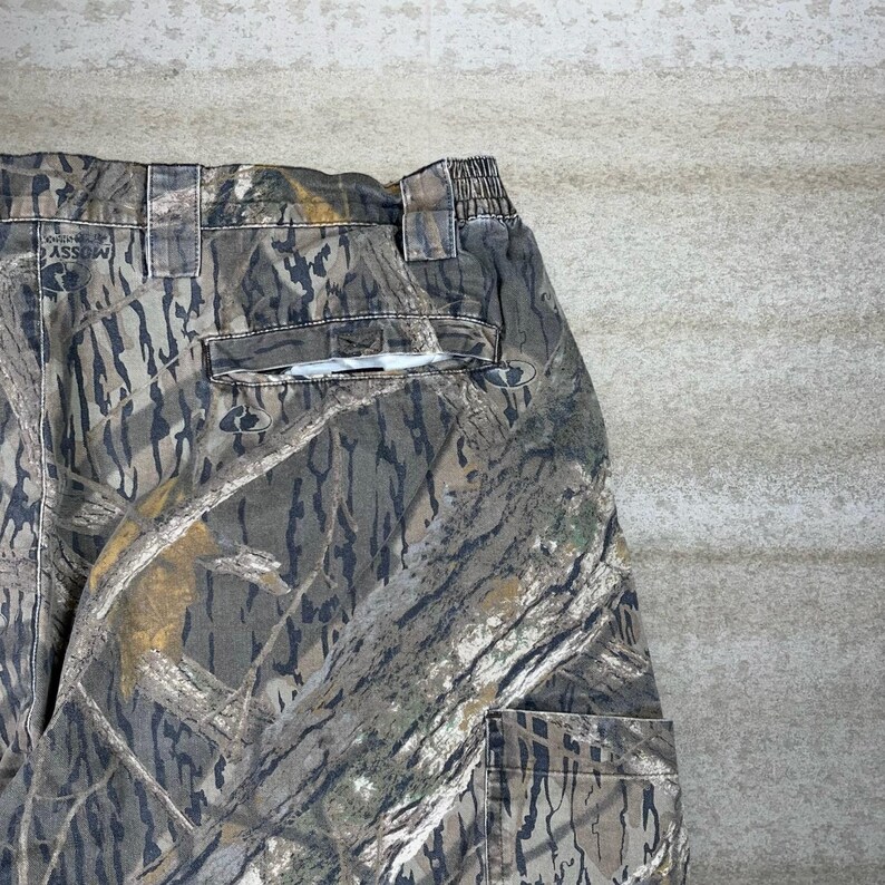 Vintage 90er Jahre Mossy Oak Jagd Camo Taktische Hose 38x32 Baggy Weites Bein Fit Bild 3