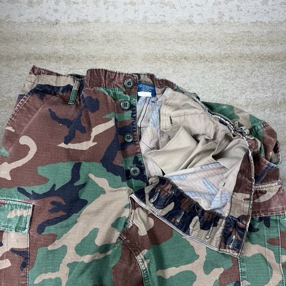 Vintage Military Camo Tactical Pants Baggy Double… - image 4