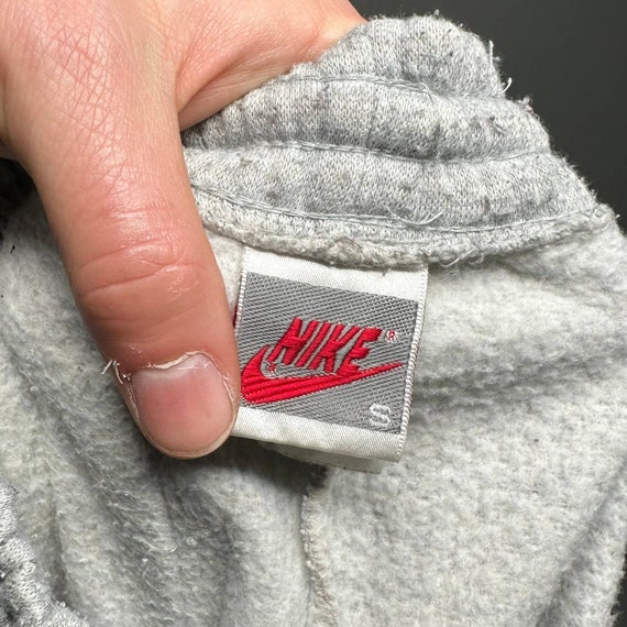 Vintage Nike Joggers Light Grey Cotton Sweatpants Jet Black Swoosh