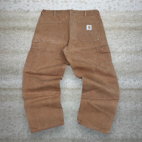 パンツ Used Carhartt DoubleKnee Carpenter Pants Carhartt Double Knee Flannel Lined Brown Carpenter Pants