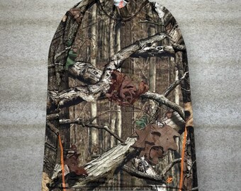 Vintage 90s Mossy Oak Shirt Mens L Hunting Camo Polyester Long Sleeve Woodland