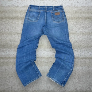 Vintage Y2K Wrangler Jeans 36x32 Straight Fit Medium Wash Arbeitskleidung Denim Bild 1