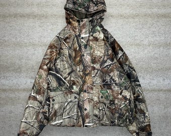 Vintage 90s Remington Realtree Jacket Mens L Hunting Camo Polyester Full Zip