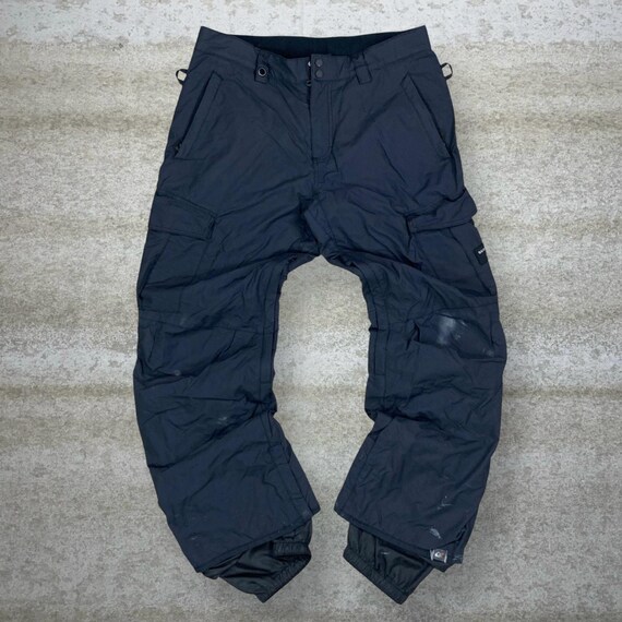 Vintage Y2K Quiksilver Snow Pants 36x32 Baggy Wide Leg Fit Black