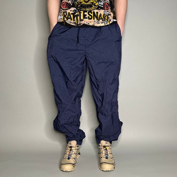 Vintage Reebok Track Pants Mens XL Navy Blue Nylon Joggers Vintage Reebok Track Pants Mens XL Navy Blue Nylon Joggers