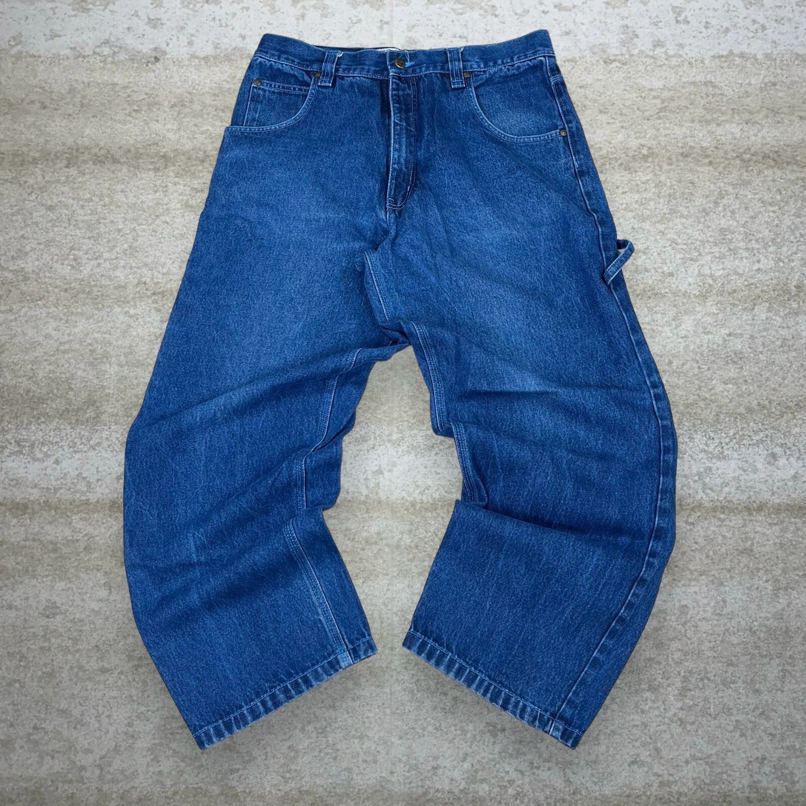 【BOK PLACE】Carpenter Raw Union Jack Patch L Wide Denim PT UNION