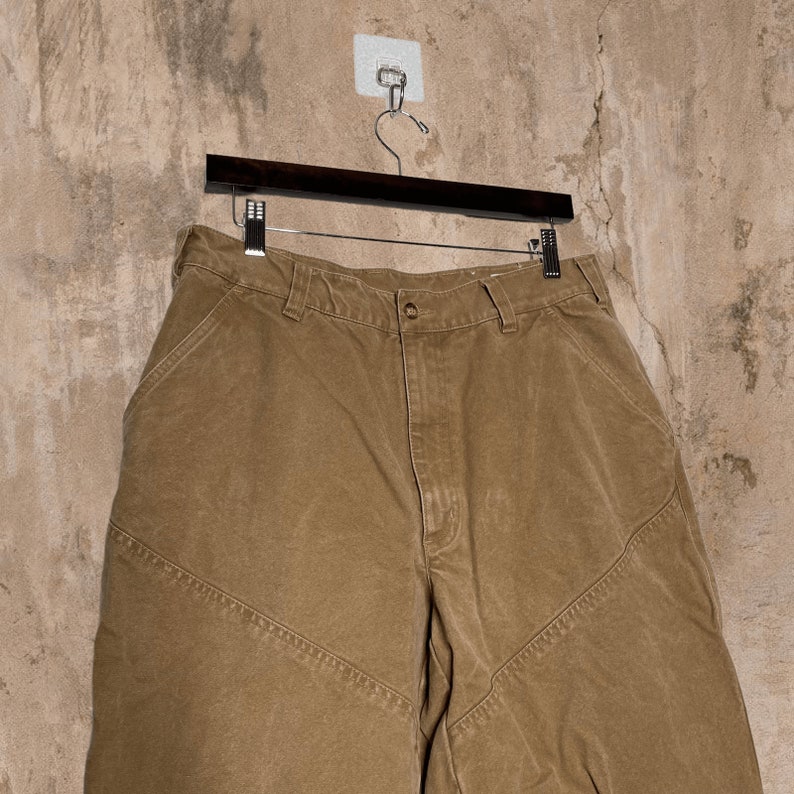 Vintage Orvis Double Knees Carpenter Pants Relaxed Fit Tan Thick Canvas ...